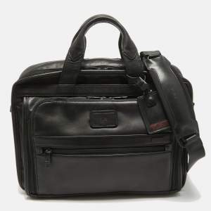 Pre Owned TUMI Black Leather Alpha 2 Briefcase