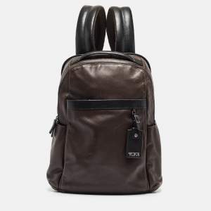 TUMI Dark Brown/Black Leather Clayton Backpack