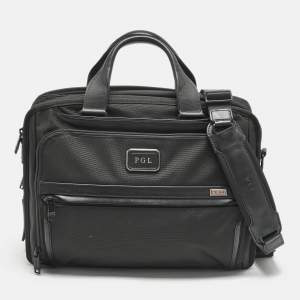 TUMI Black Nylon Alpha 3 Organizer Briefcase Bag