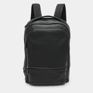 TUMI Black Leather Harrison Bradner Backpack