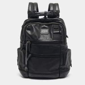 TUMI Black Coated Canvas Alpha Bravo Knox Backpack