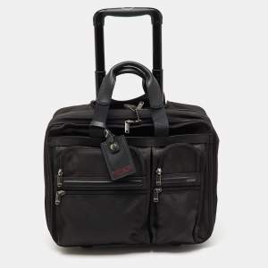 Pre Owned TUMI Black Canvas Alpha Compact Wheeled Brief Trolley
