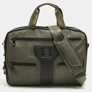 Pre Owned TUMI T-Tech Army Green Nylon Multi Pockets Laptop Bag