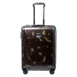 TUMI Dark Brown/Olive Green Hardcase 4 Wheel Tegra Lite Carry On Luggage 