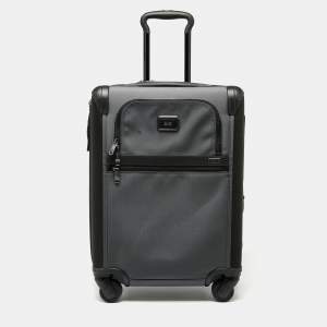 TUMI Dark Grey/Black Nylon Continental 4 Wheeled Alpha II Expandable Carry On Luggage
