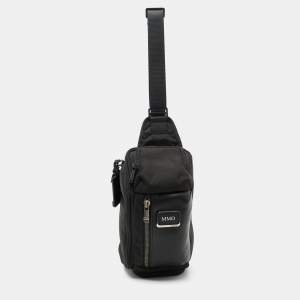 TUMI Black Nylon and Leather Alpha Bravo Kelly Sling Bag