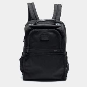 TUMI Black Canvas and Leather Alpha 3 Brief Pack Backpack