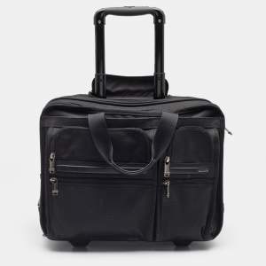 Tumi Black Nylon Alpha Deluxe Laptop Briefcase