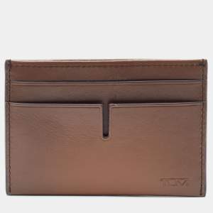 Tumi Brown Leather Money Clip Card Holder