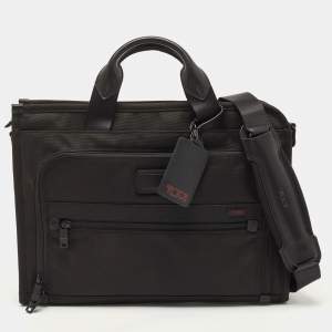 TUMI Black Nylon Alpha 2 Slim Deluxe Portfolio Laptop Bag 
