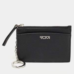 Tumi Black Leather Belden Zip Card Holder