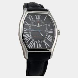 Pre Owned Ulysse Nardin Michelangelo Big Date 233-68 Automatic Black Dial Stainless Steel Men's Wristwatch 35 mm