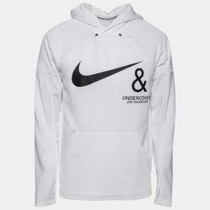 Nike X Undercover White Synthetic Logo Printed Hoodie M
