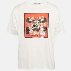مملوكة مسبقًا Undercover White Graphic Print Cotton Crew Neck T-Shirt M/L