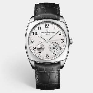Vacheron Constantin Silver 18K White Gold Alligator Leather Harmony Dual Time 7810S/000G-B142 Men's Wristwatch 40 mm