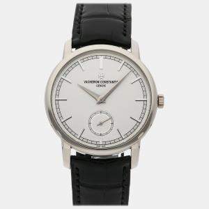 Vacheron Constantin Silver 18k White Gold Traditionnelle Manual Winding Men's Wristwatch 38 mm