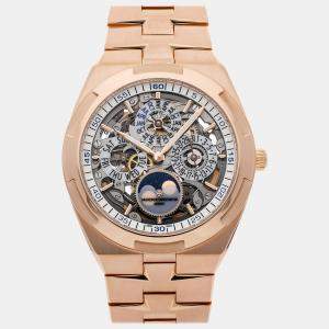 Vacheron Constantin Skeleton 18k Rose Gold Overseas 4300V/120R-B547 Automatic Men's Wristwatch 41 mm