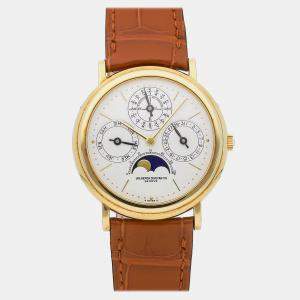 Vacheron Constantin White 18k Yellow Gold Perpetual Calendar 43031/000J-0223 Automatic Men's Wristwatch 36 mm