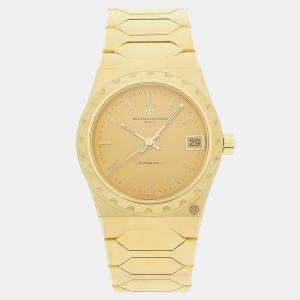 Vacheron Constantin Champagne 18k Yellow Gold Historiques 46003/411J Automatic Men's Wristwatch 34 mm