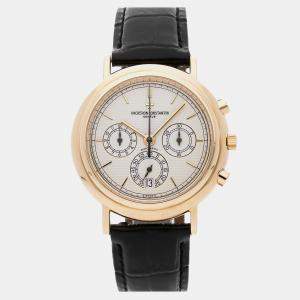 Vacheron Constantin White 18k Yellow Gold Patrimony 49003/000J-7871 Automatic Men's Wristwatch 38 mm