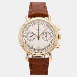 Pre Owned Pre-Owned Vacheron Constantin Les Historiques 47101/000J Silver Manual Winding 18k Yellow Gold Men's Wristwatch 37 MM