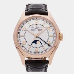 مملوكة مسبقًا ساعة فاشرون كونستانتين فيفتي سيكس كاليندار كاملة 4000E/000R-B438 فضية أوتوماتيك 18 قيراط ذهب وردي رجالية 40 ملليمتر مملوكة مسبقاً