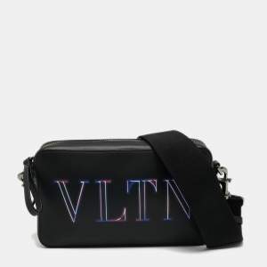 Valentino Black Leather VLTN Crossbody Bag