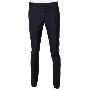 Valentino Navy Blue Wool Straight Fit Formal Pants XS