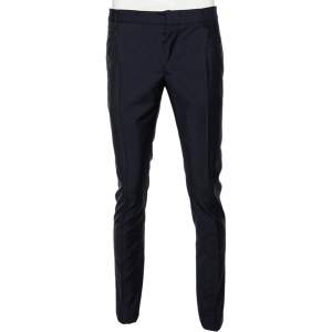 Valentino Navy Blue Wool Straight Fit Formal Pants XS