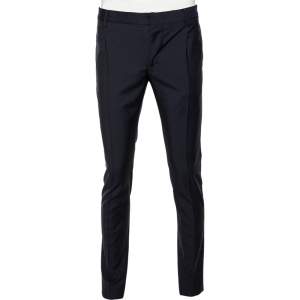 Valentino Navy Blue Wool Straight Fit Formal Pants XS