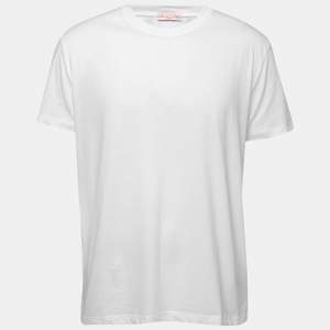 Valentino White Cotton Crew Neck T-Shirt L