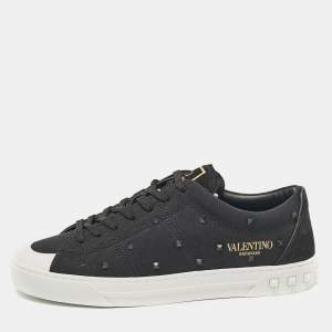 Valentino Black Canvas Cityplanet Sneakers Size 40