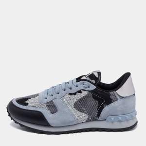 Valentino Multicolor Mesh And Leather Rockrunner Sneakers Size 40