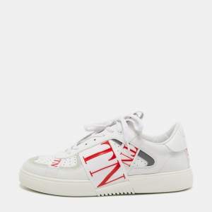 Valentino White Leather and Rubber VLTN Low Top Sneakers Size 43