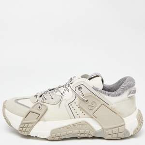 Pre Owned Valentino Grey Suede and Leather Low Top Sneakers Size 44.5