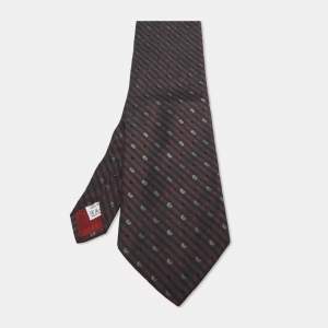  Valentino Cravatte Burgundy Patterned Silk Traditional Tie