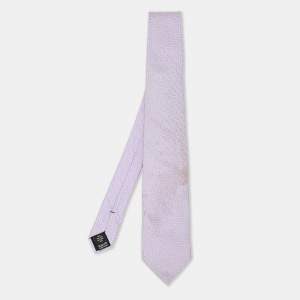 Valentino Purple Logo Patterned Silk Tie