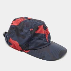 Valentino Navy Blue Camouflage Print Synthetic Baseball Hat Size 57