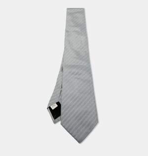 مملوكة مسبقًا Valentino Grey Striped Silk Tie