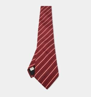 مملوكة مسبقًا Valentino Red Diagonal striped Silk Tie