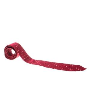 Valentino Red Embroidered Silk Jacquard Traditional Tie