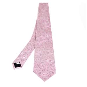 Valentino Pink Floral Jacquard Silk Tie