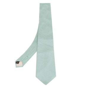 ربطة عنق فالنتينو حرير أخضر منقوش 