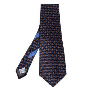 مملوكة مسبقًا Valentino Black Printed Traditional Silk Tie