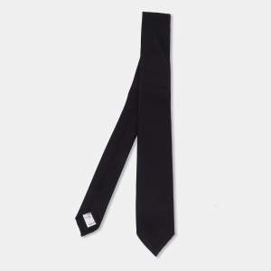 مملوكة مسبقًا Valentino Black Silk Wool Skinny Tie