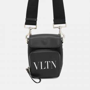 Pre Owned Valentino Garavani Cross Body Bag Black Leather