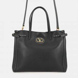 مملوكة مسبقًا حقيبة يد توتس فالنتينو غارافاني أنتيباس جلد عجل أسود حجم متوسط