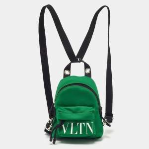 Valentino Green Nylon Mini VLTN Backpack