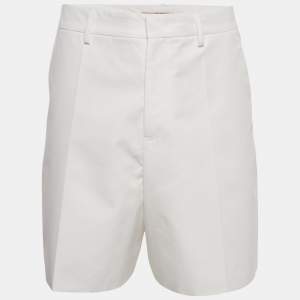 Valentino White Cotton Straight Leg Shorts M