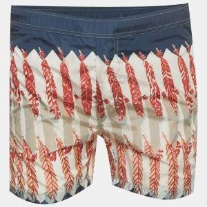 مملوكة مسبقًا شورت سباحة فالنتينو طباعة ريش متعدد الألوان نيلون زندرا رودس مقاس صغير